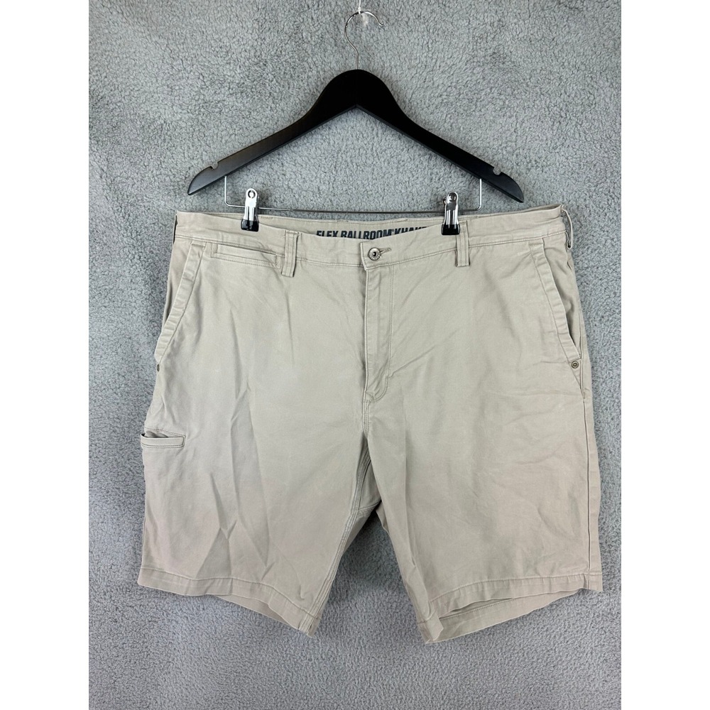 Duluth Flex Ballroom Khakis Shorts Men's 40 Relaxed Fit Beige Stretch Rugby